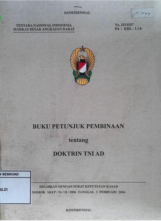 BUKU PETUNJUK PEMBINAAN DOKTRIN TNI AD